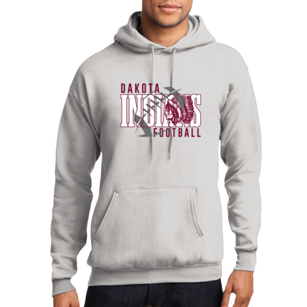 Indians Football 2026 Logo 1 - Core Fleece Pullover Hooded Sweatshirt Thumbnail