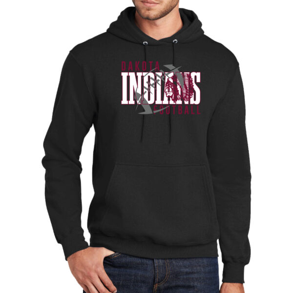 Indians Football 2026 Logo 1 - Tall Core Fleece Pullover Hooded Sweatshirt Thumbnail