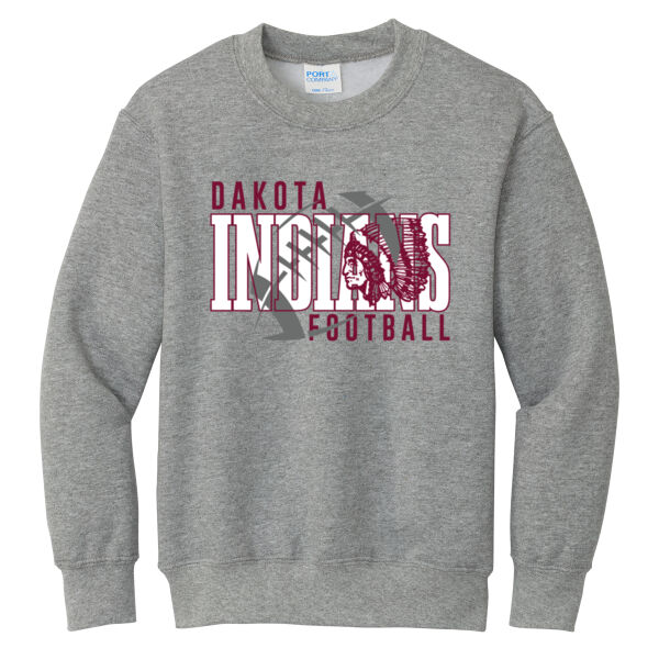 Indians Football 2026 Logo 1 - Youth Core Fleece Crewneck Sweatshirt Thumbnail