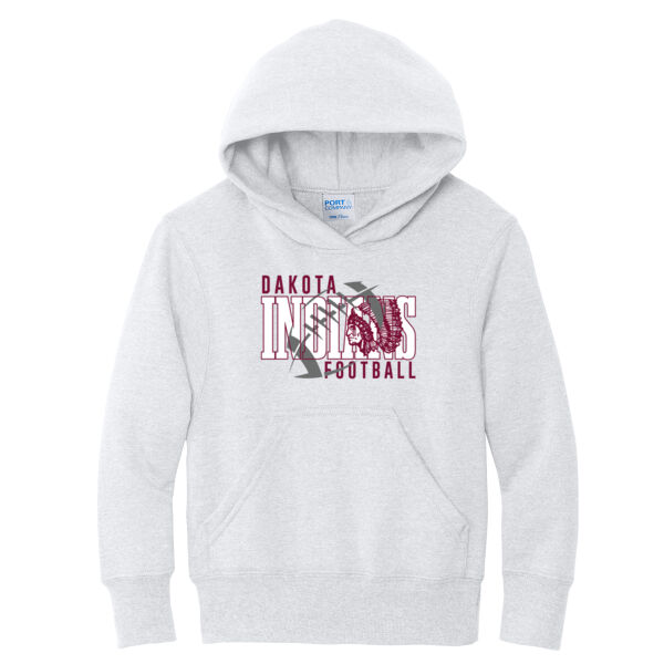 Indians Football 2026 Logo 1 - Youth Core Fleece Pullover Hooded Sweatshirt Thumbnail