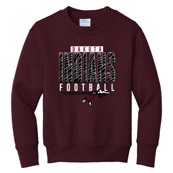 Indians Football 2026 Logo 2 - Youth Core Fleece Crewneck Sweatshirt Thumbnail